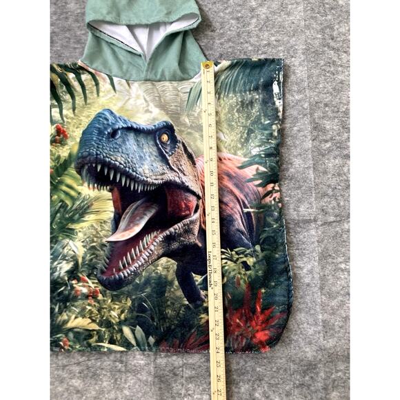 Dinosaur T-Rex Hoodie Mens Large AOP Sleeveless Pool Beach Towel Handmade - Picture 5 of 9